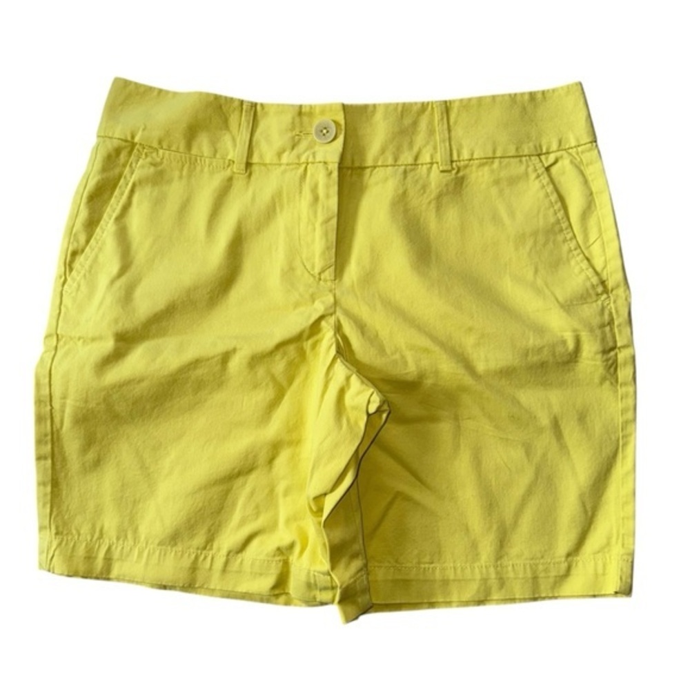 Ann Taylor LOFT The Riviera Shorts Sz 4 Bright Yellow 7.75” Inseam 100% Cotton